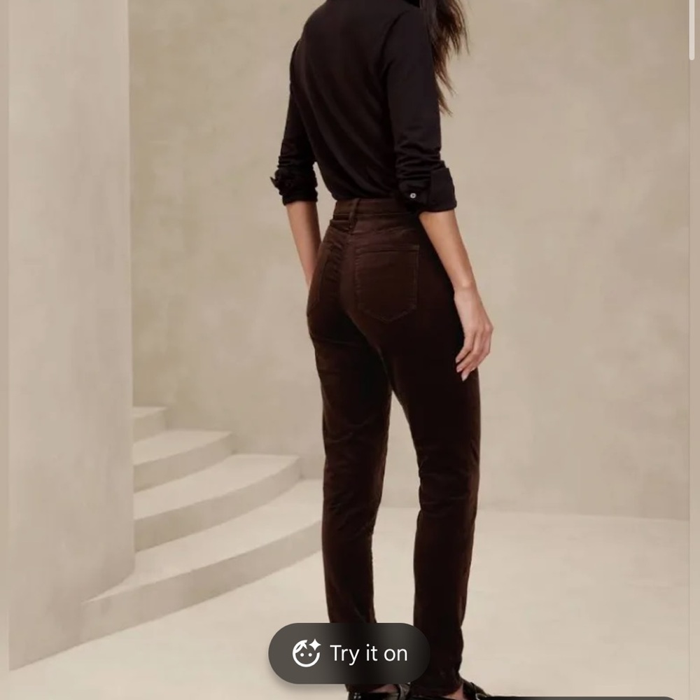 NWT Banana Republic High-Rise Skinny Corduroy Pants Brown Preppy Autumn Stretch